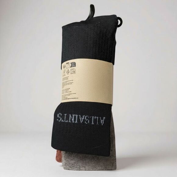 AllSaints Crew Socks 3 Pack Brown,Black Gray Cotton Essentials Socks Men’s 7–13 - Picture 2 of 2